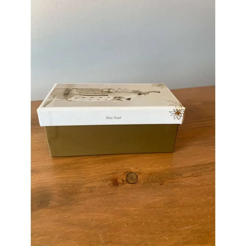 Pier 1 Imports Pere Noel Santa Figurine Silver Original Box 4